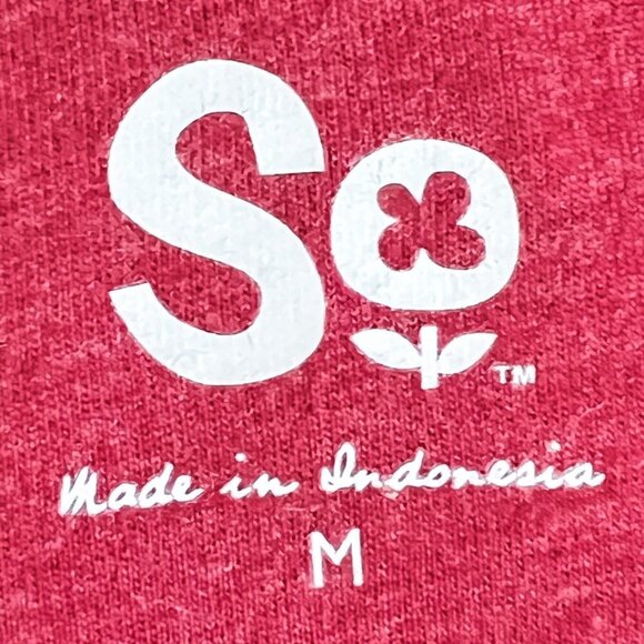 Women's SO Sweater | Pullover | Hooded | Red | Size Medium | V-Neck Top - Picture 7 of 9